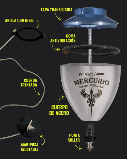 MERCURIO NEON ROLLER PLATA